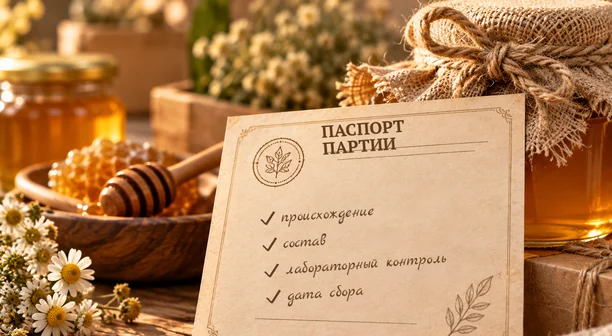 Паспорт партии: происхождение, состав, лабораторный контроль, дата сбора