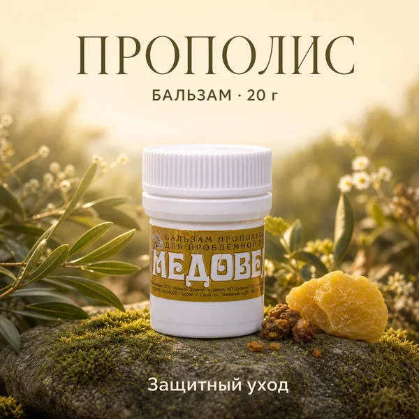 Прополисный бальзам «Медовея» для сухой и проблемной кожи, 20 г