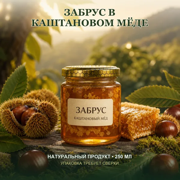 Забрус в натуральном каштановом мёде, 250 мл