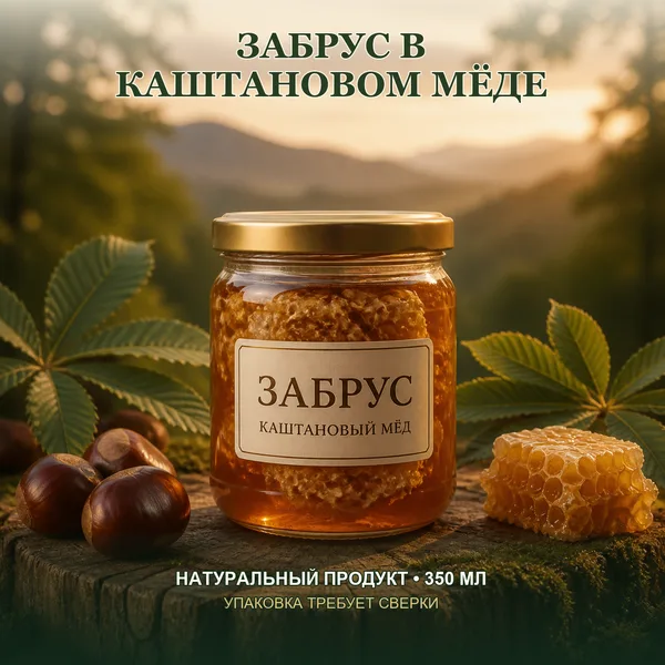 Забрус в натуральном каштановом мёде, 350 мл