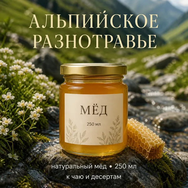 Мёд натуральный «Альпийское разнотравье», 350 г