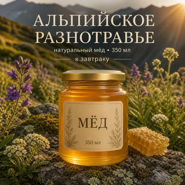 Мёд натуральный «Альпийское разнотравье», 470 г