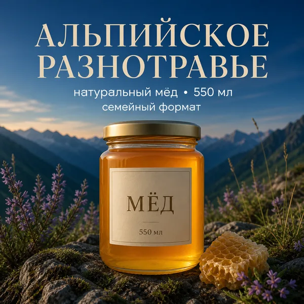 Мёд натуральный «Альпийское разнотравье», 700 г