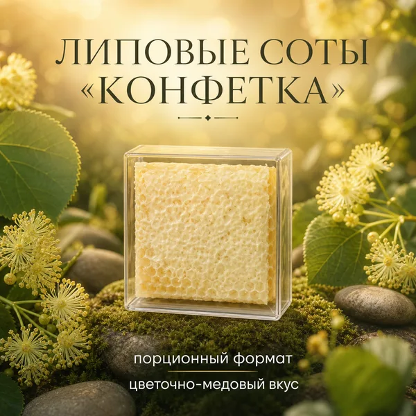 Сотовый мёд липовый «Конфетка»