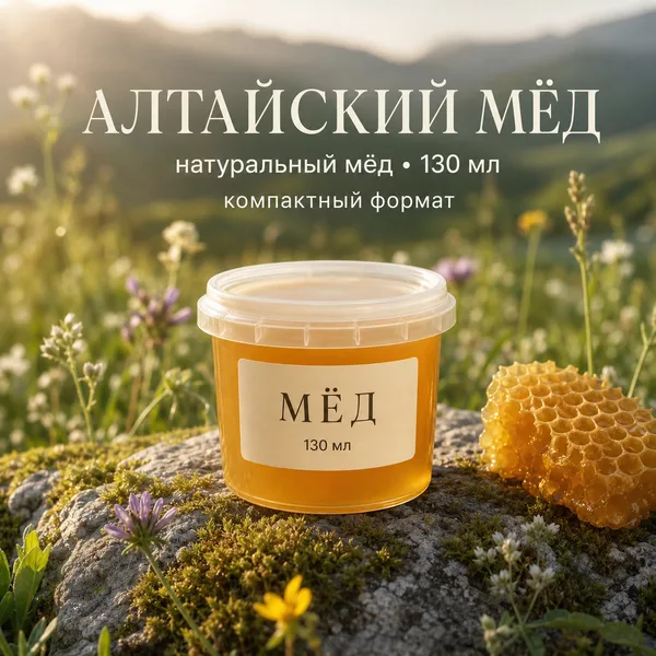Мёд натуральный Алтайский, 130 мл