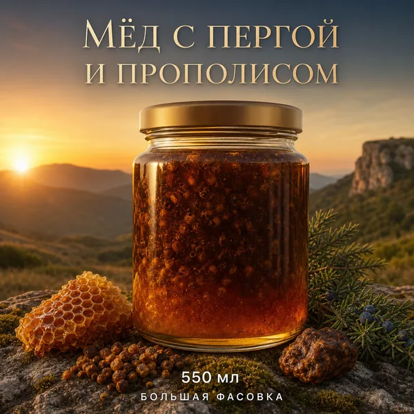 Мёд с пергой и прополисом, 700 г