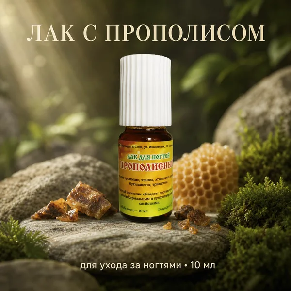 Прополисный лак для ухода за ногтями, 10 мл