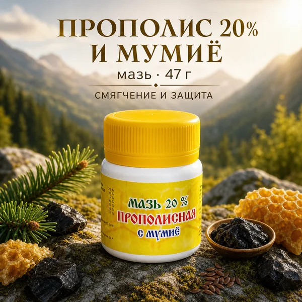 Мазь прополисная 20% с горноалтайским мумиё МелМур, 47 г