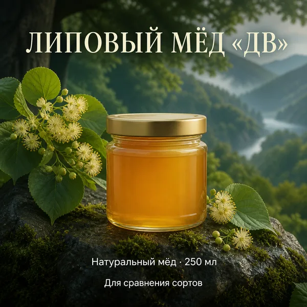 Мёд липовый «ДВ», 350 г