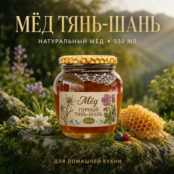 Мёд горный Тянь-Шань натуральный, 700 г