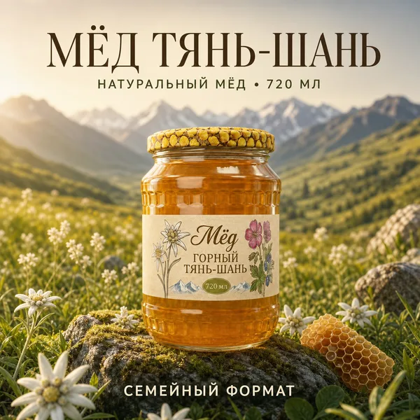 Мёд горный Тянь-Шань натуральный, 1000 г