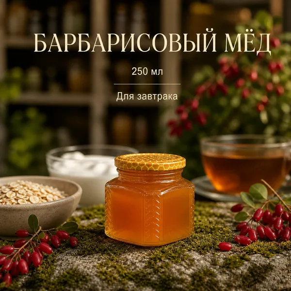 Мёд барбарисовый натуральный, 350 г