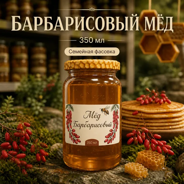 Мёд барбарисовый натуральный, 470 г
