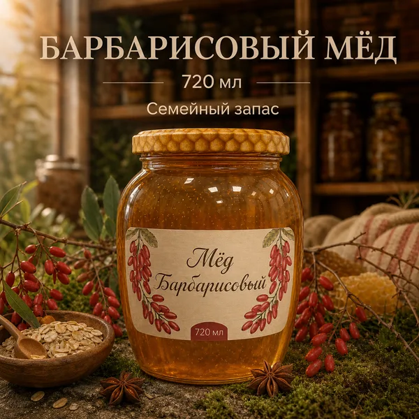 Мёд барбарисовый натуральный, 1000 г
