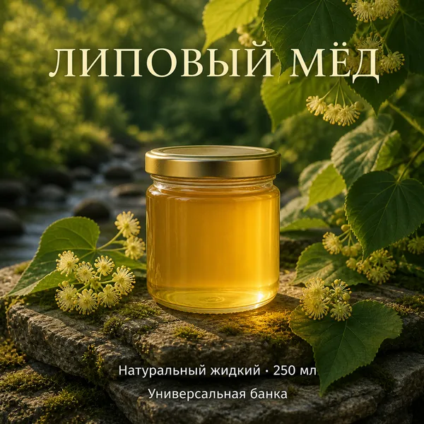 Мёд липовый жидкий, 350 г