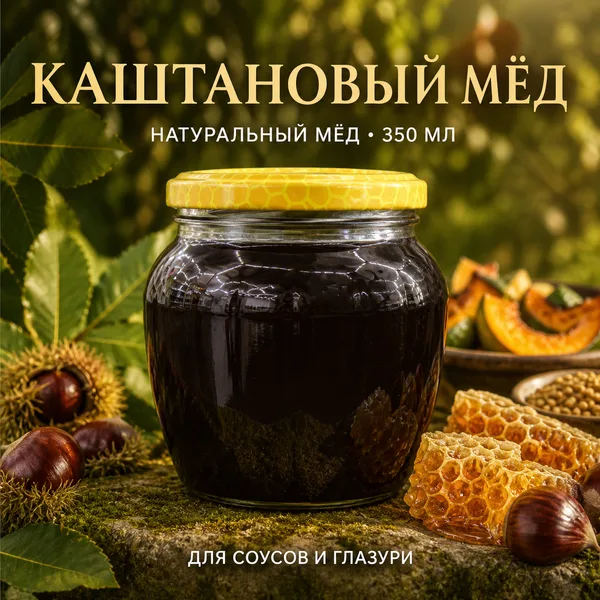 Мёд каштановый натуральный, 470 г