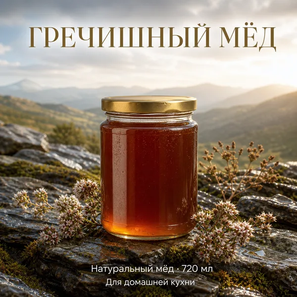 Мёд гречишный натуральный, 1000 г