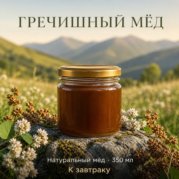 Мёд гречишный натуральный, 470 г