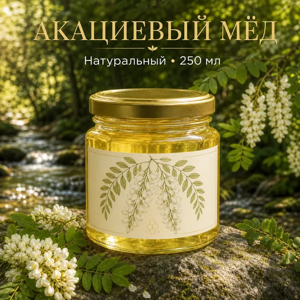 Натуральный акациевый мёд, 350 г