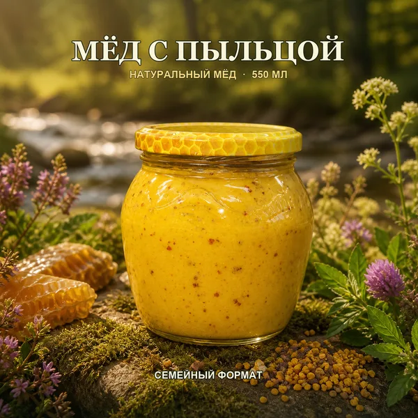 Мёд с пыльцой, 700 г