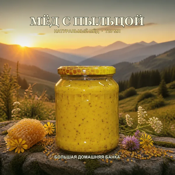 Мёд с пыльцой, 1000 г