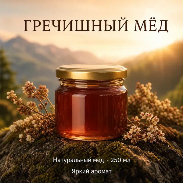 Мёд гречишный натуральный, 350 г