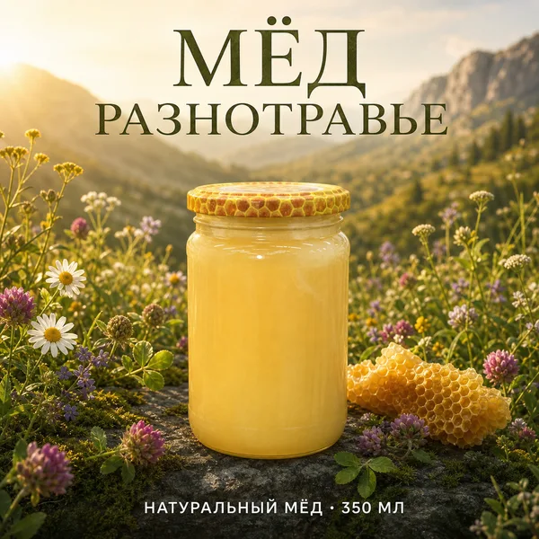 Мёд разнотравье натуральный, 470 г