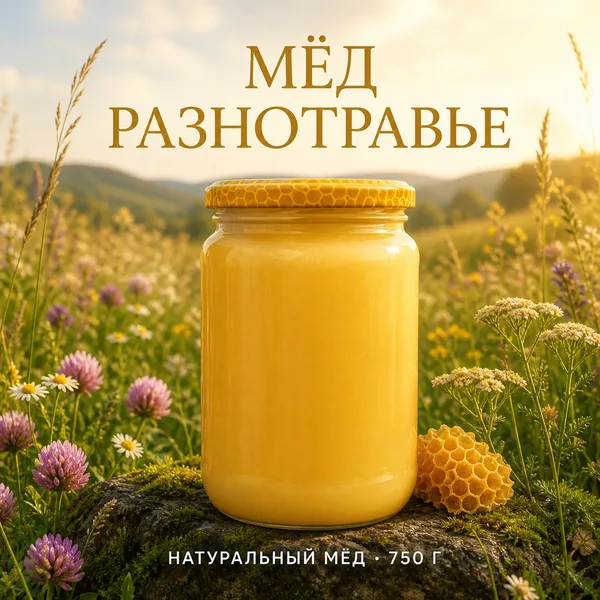 Мёд разнотравье натуральный, 750 г