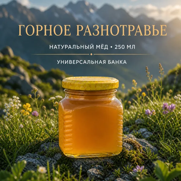 Мёд натуральный «Горное разнотравье», 350 г