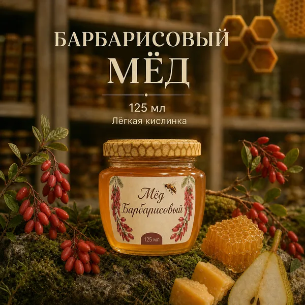 Мёд барбарисовый натуральный, 150 г