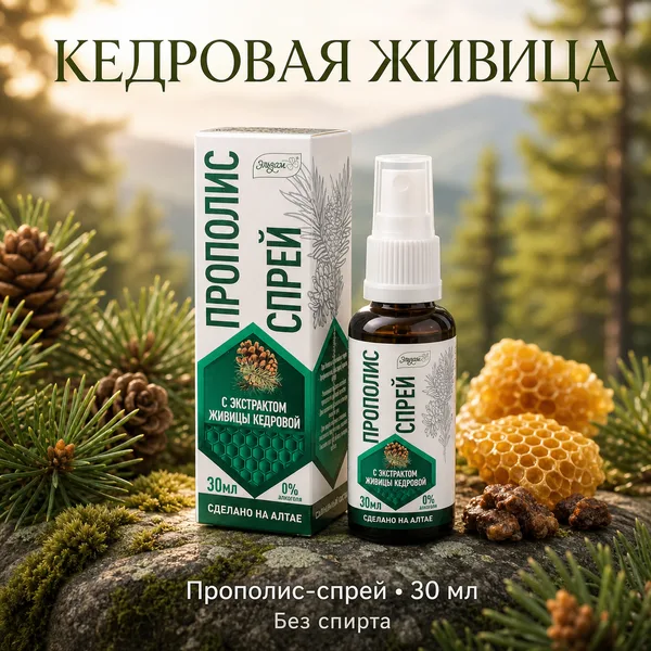Прополис-спрей «Эльзам» с экстрактом кедровой живицы, 30 мл