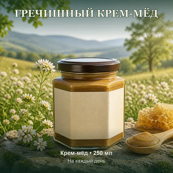 Натуральный гречишный крем-мёд, 320 г
