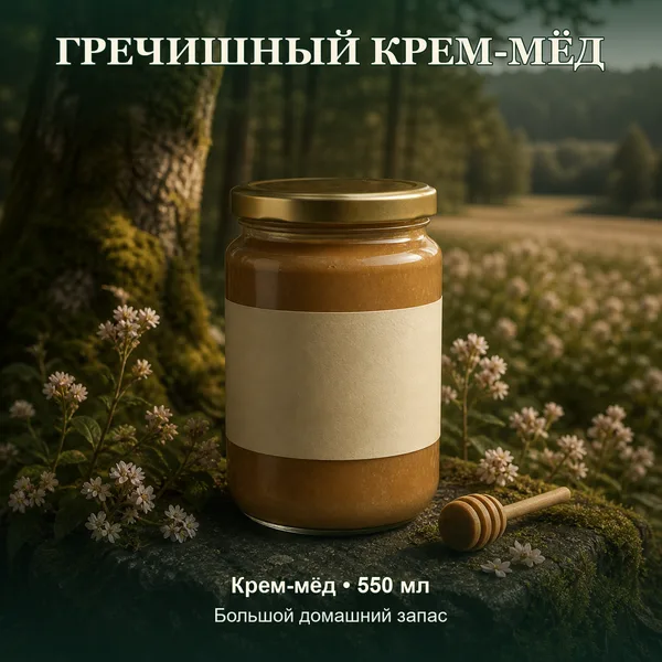 Натуральный гречишный крем-мёд, 700 г