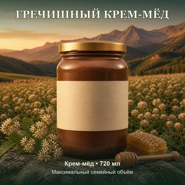 Натуральный гречишный крем-мёд, 950 г