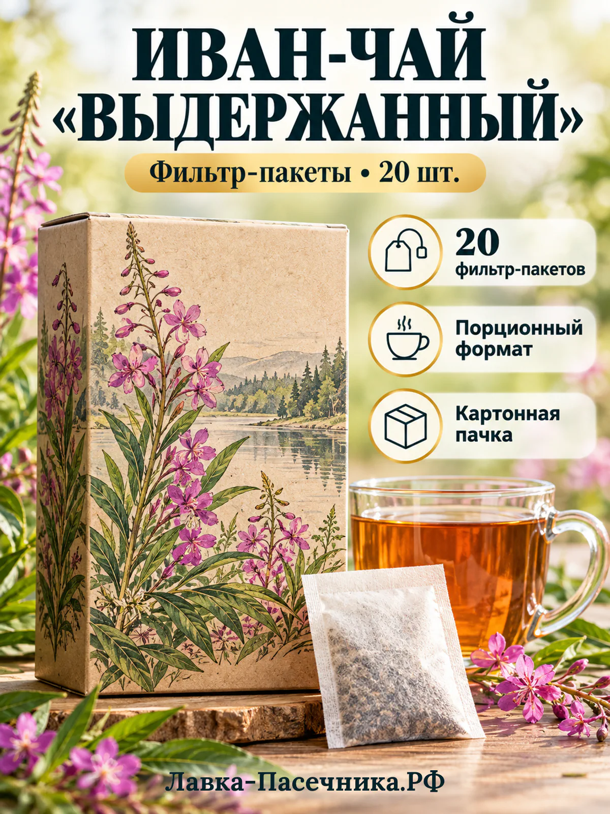 Иван-чай выдержанный в фильтр-пакетах, 20 шт.